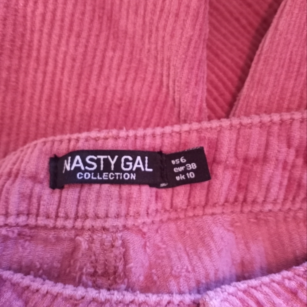 Nasty Gal Rose Pink Wide Wale Baggy Cordoroy Fairycore Cottagecore Boho Jeans - Picture 6 of 9